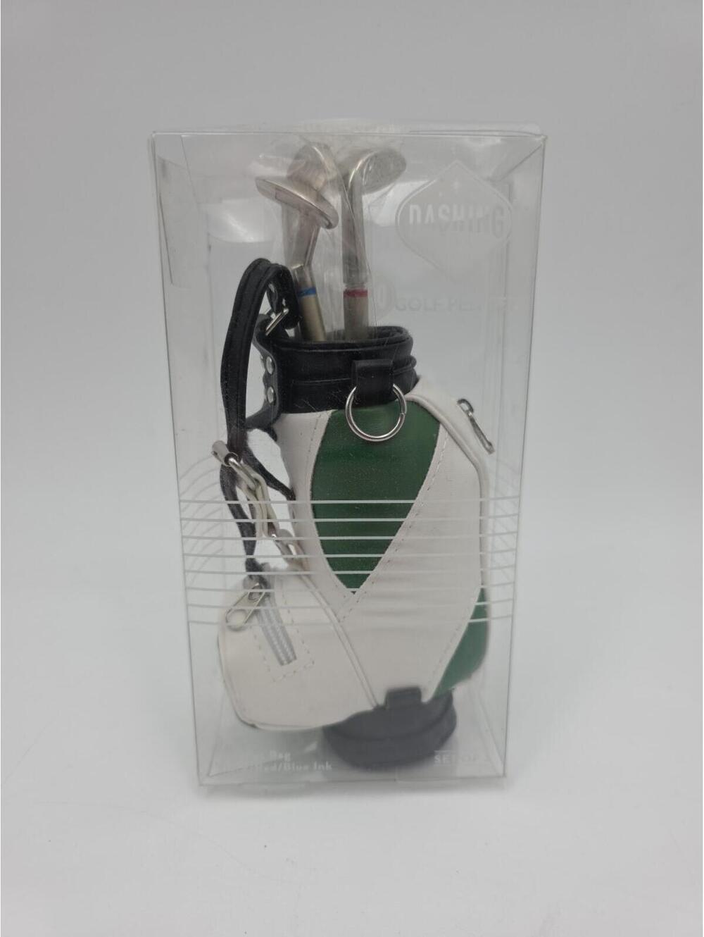 New DASHING Green & White Golf Bag-Pen Set w/ Black, Red & Blue Ink